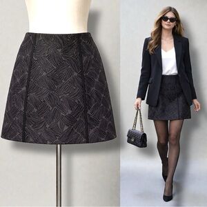 BCBGMAXAZRIA | NWOT Women’s Black Textured Jacquard Mini Skirt (Size S)